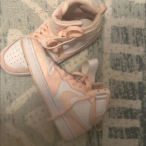 Women's Pink and White High-Top Sneakers